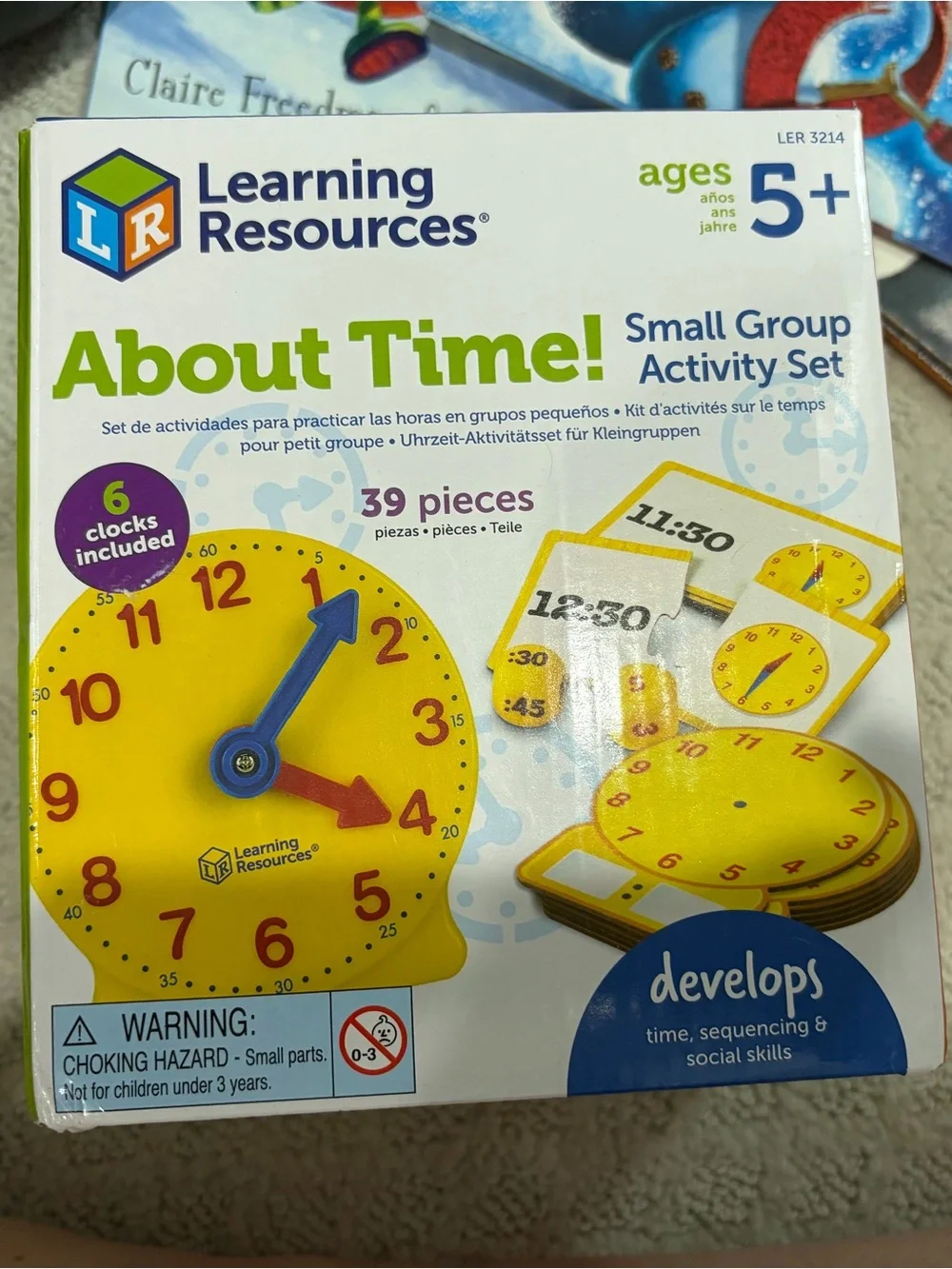 About Time! Kids Yellow Clock Activity Set